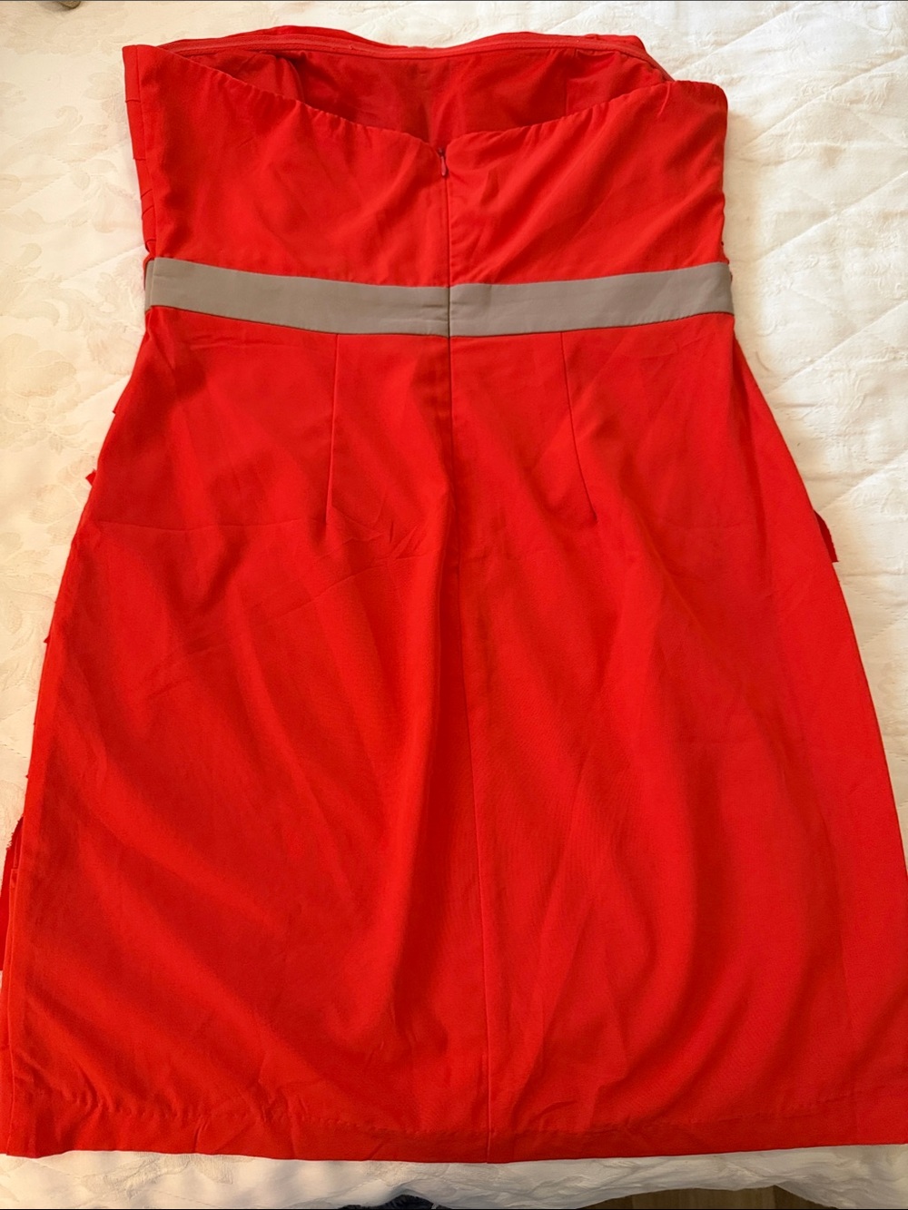 Gianni Bini Strapless Red Ruffle Layer Dress Gorgeous runs small size lg - Picture 5 of 5